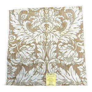 Vintage Italian Scalamandre Silk Damask Fleur De Lis Room Sample/ Fabric 25"x 26